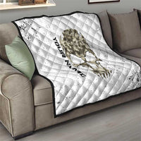 Personalized Camouflage Skull and American Flag Darts Quilt - Wonder Print Shop