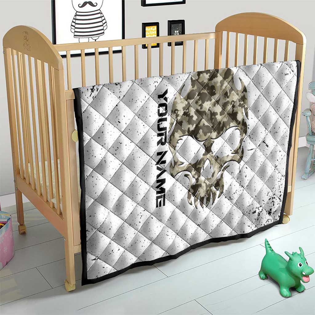Personalized Camouflage Skull and American Flag Darts Quilt - Wonder Print Shop