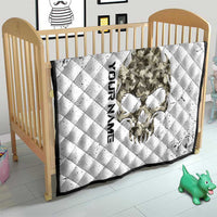 Personalized Camouflage Skull and American Flag Darts Quilt - Wonder Print Shop