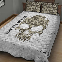 Personalized Camouflage Skull and American Flag Darts Quilt Bed Set - Wonder Print Shop