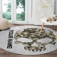 Personalized Camouflage Skull and American Flag Darts Round Carpet - Wonder Print Shop