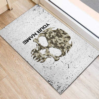 Personalized Camouflage Skull and American Flag Darts Rubber Doormat - Wonder Print Shop