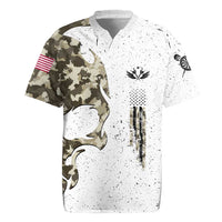 Personalized Camouflage Skull and American Flag Darts Rugby Jersey - Wonder Print Shop
