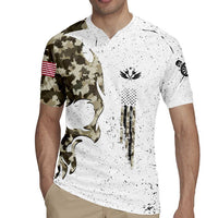 Personalized Camouflage Skull and American Flag Darts Rugby Jersey - Wonder Print Shop