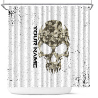 Personalized Camouflage Skull and American Flag Darts Shower Curtain - Wonder Print Shop