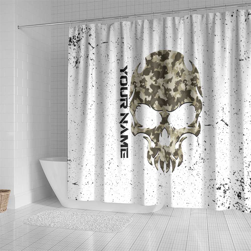 Personalized Camouflage Skull and American Flag Darts Shower Curtain - Wonder Print Shop