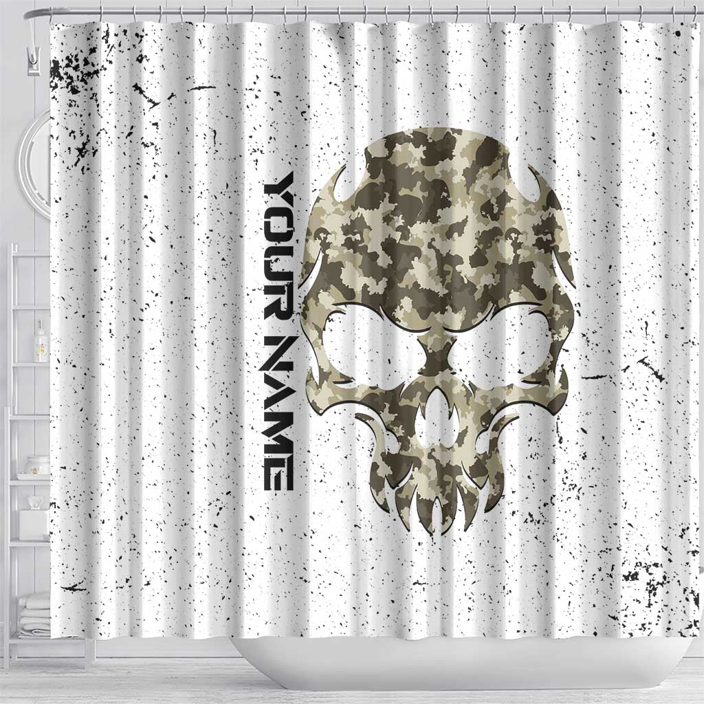 Personalized Camouflage Skull and American Flag Darts Shower Curtain - Wonder Print Shop