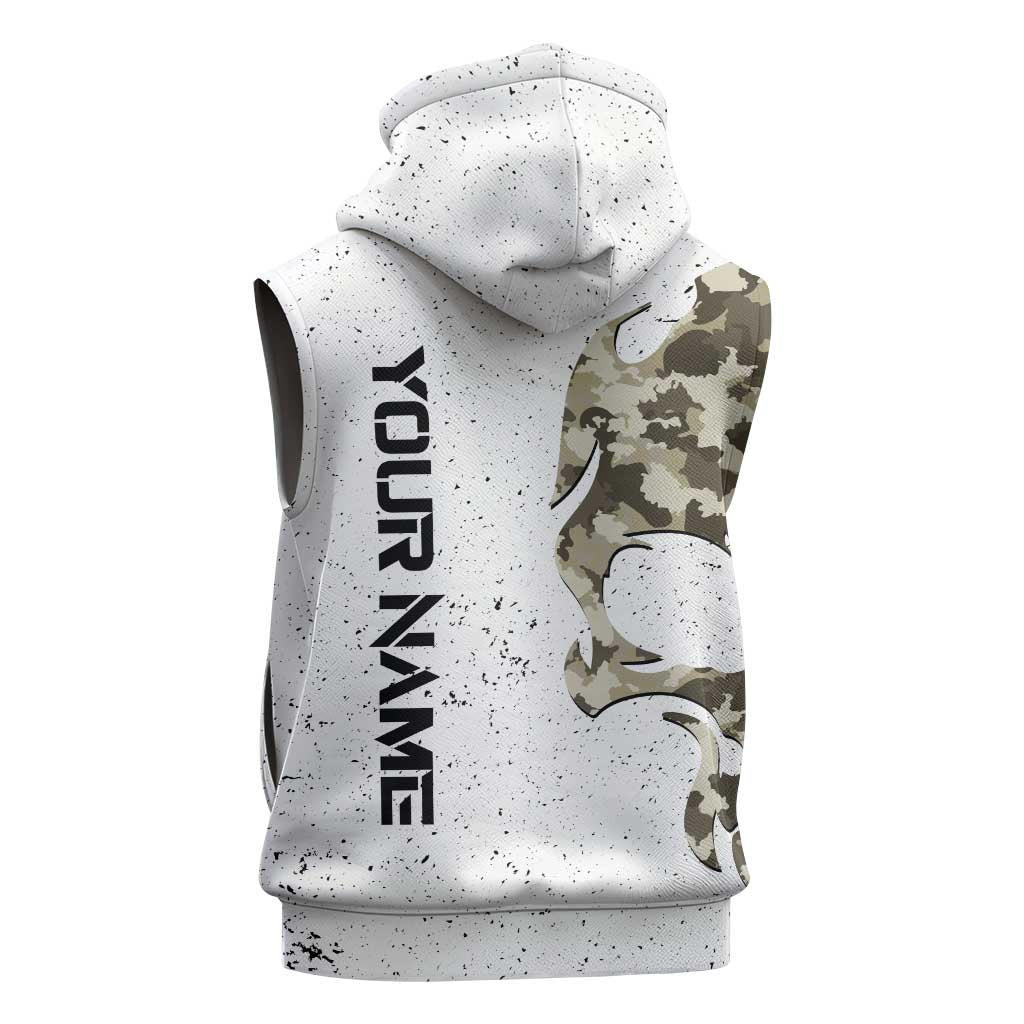 Personalized Camouflage Skull and American Flag Darts Sleeveless Zip Hoodie - Wonder Print Shop