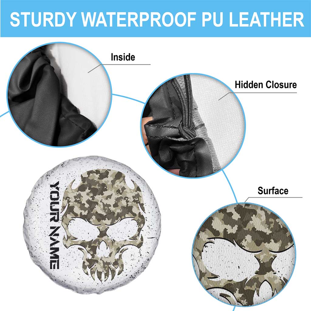 Personalized Camouflage Skull and American Flag Darts Spare Tire Cover - Wonder Print Shop