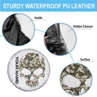 Personalized Camouflage Skull and American Flag Darts Spare Tire Cover - Wonder Print Shop