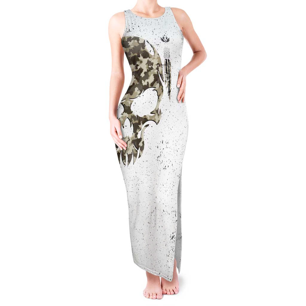Personalized Camouflage Skull and American Flag Darts Tank Maxi Dress - Wonder Print Shop