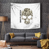 Personalized Camouflage Skull and American Flag Darts Tapestry - Wonder Print Shop