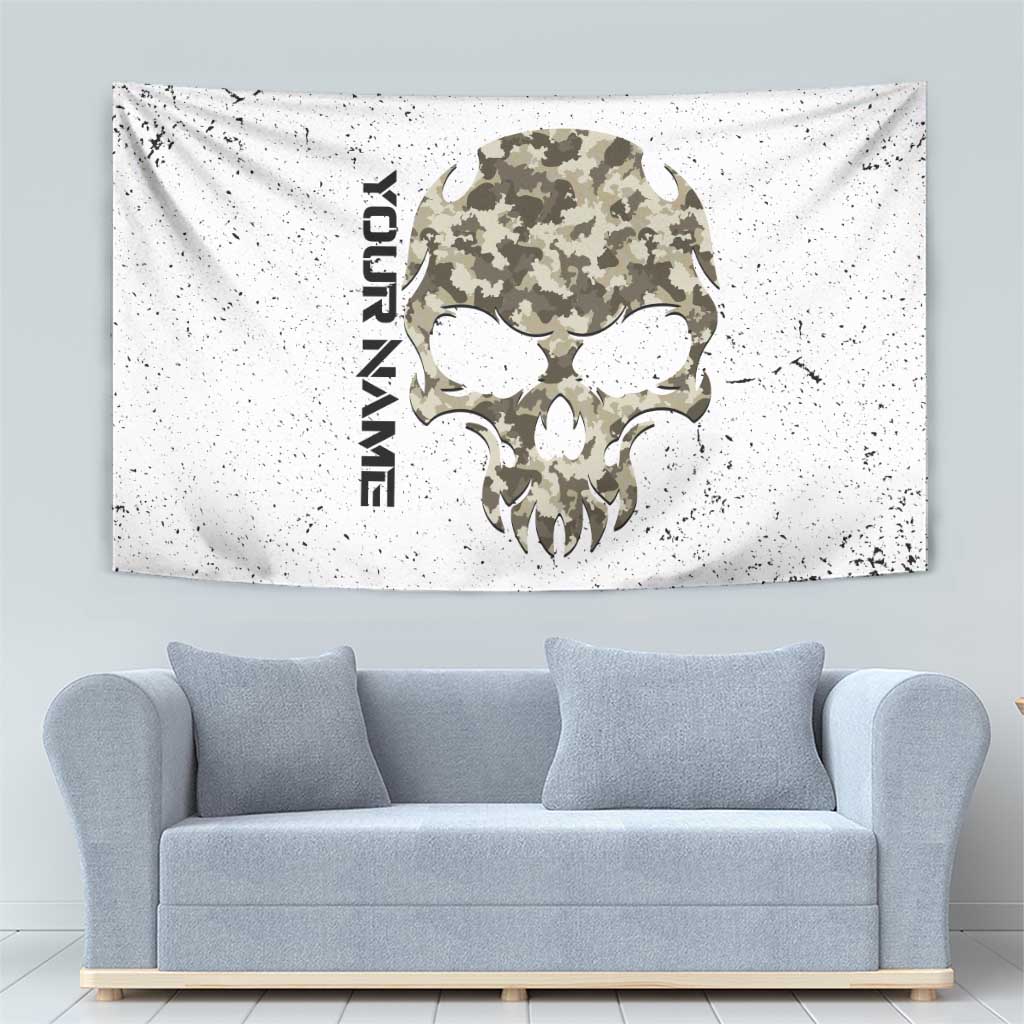 Personalized Camouflage Skull and American Flag Darts Tapestry - Wonder Print Shop
