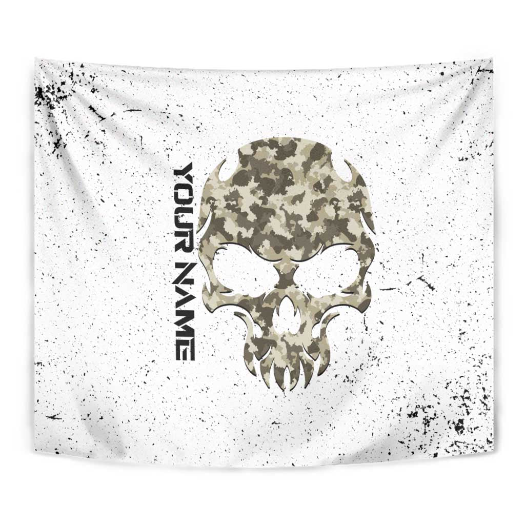 Personalized Camouflage Skull and American Flag Darts Tapestry - Wonder Print Shop
