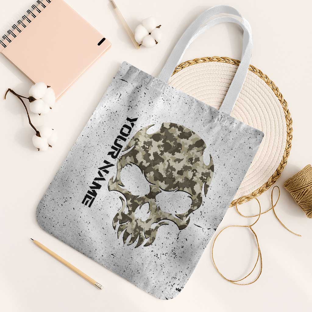 Personalized Camouflage Skull and American Flag Darts Tote Bag - Wonder Print Shop