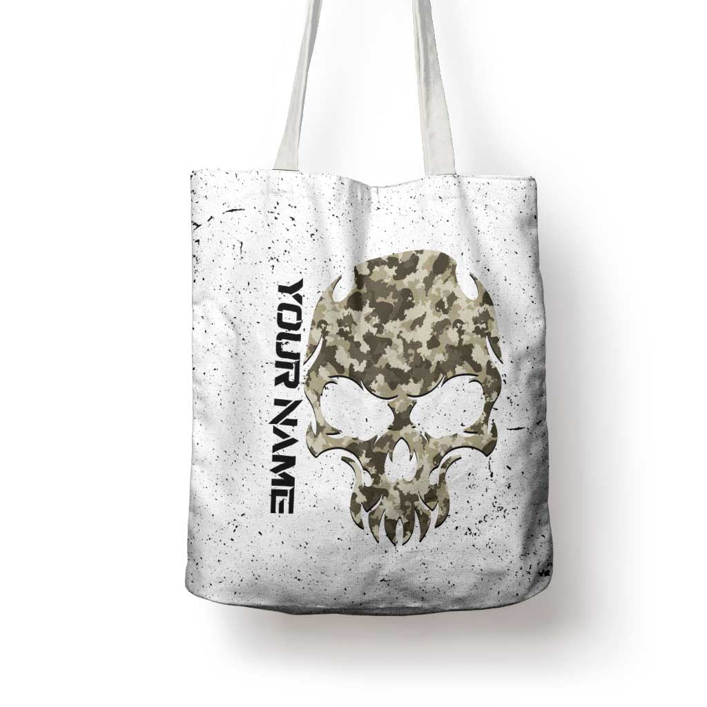 Personalized Camouflage Skull and American Flag Darts Tote Bag - Wonder Print Shop