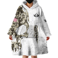Personalized Camouflage Skull and American Flag Darts Wearable Blanket Hoodie - Wonder Print Shop