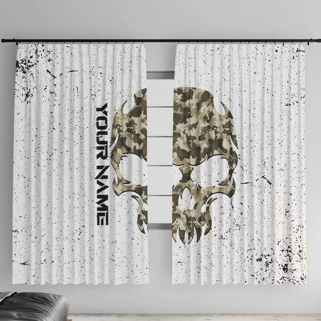Personalized Camouflage Skull and American Flag Darts Window Curtain - Wonder Print Shop