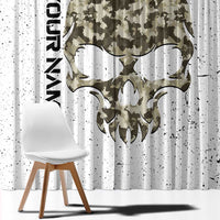 Personalized Camouflage Skull and American Flag Darts Window Curtain - Wonder Print Shop