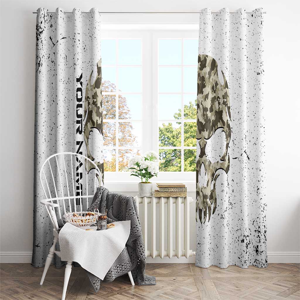 Personalized Camouflage Skull and American Flag Darts Window Curtain - Wonder Print Shop