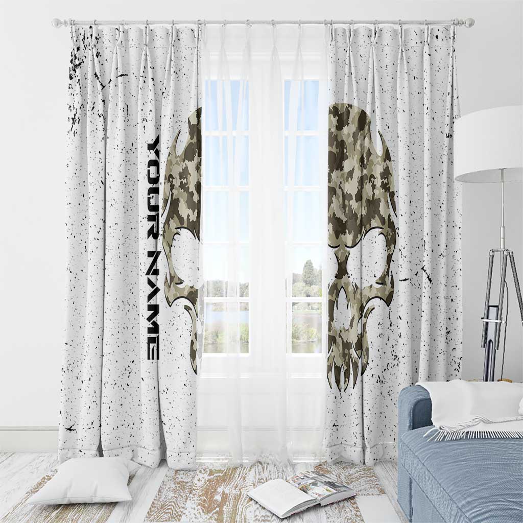 Personalized Camouflage Skull and American Flag Darts Window Curtain - Wonder Print Shop
