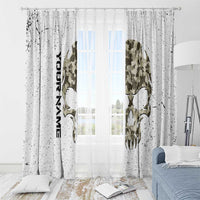 Personalized Camouflage Skull and American Flag Darts Window Curtain - Wonder Print Shop
