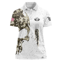Personalized Camouflage Skull and American Flag Darts Women Polo Shirt - Wonder Print Shop