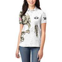 Personalized Camouflage Skull and American Flag Darts Women Polo Shirt - Wonder Print Shop