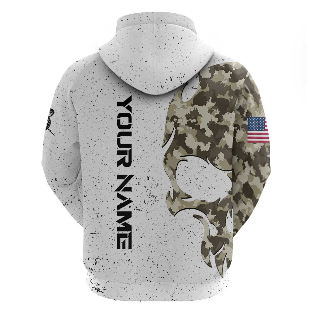 Personalized Camouflage Skull and American Flag Darts Zip Hoodie - Wonder Print Shop