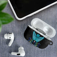 Personalized Elegant Wings and Dartboard Design AirPods Case with Swirling Floral Patterns - Wonder Print Shop