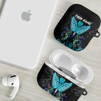 Personalized Elegant Wings and Dartboard Design AirPods Case with Swirling Floral Patterns - Wonder Print Shop