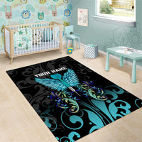 Personalized Elegant Wings and Dartboard Design Area Rug with Swirling Floral Patterns - Wonder Print Shop
