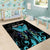 Personalized Elegant Wings and Dartboard Design Area Rug with Swirling Floral Patterns - Wonder Print Shop