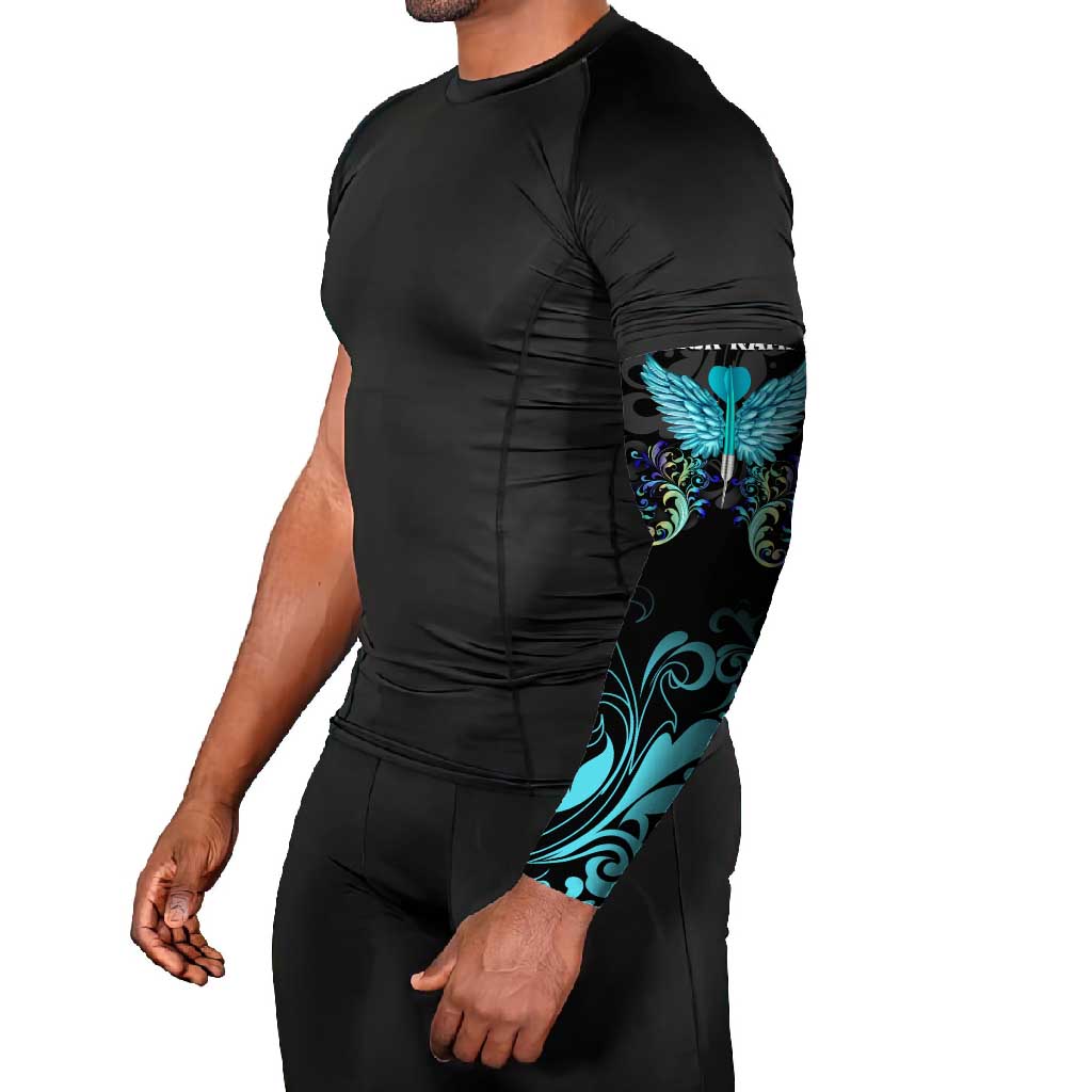Personalized Elegant Wings and Dartboard Design Arm Sleeves with Swirling Floral Patterns - Wonder Print Shop