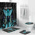 Personalized Elegant Wings and Dartboard Design Bathroom Set with Swirling Floral Patterns - Wonder Print Shop