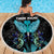 Personalized Elegant Wings and Dartboard Design Beach Blanket with Swirling Floral Patterns - Wonder Print Shop