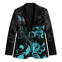 Personalized Elegant Wings and Dartboard Design Blazer with Swirling Floral Patterns - Wonder Print Shop
