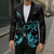 Personalized Elegant Wings and Dartboard Design Blazer with Swirling Floral Patterns - Wonder Print Shop