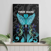 Personalized Elegant Wings and Dartboard Design Canvas Wall Art with Swirling Floral Patterns - Wonder Print Shop