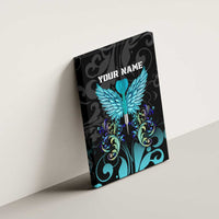 Personalized Elegant Wings and Dartboard Design Canvas Wall Art with Swirling Floral Patterns - Wonder Print Shop