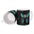 Personalized Elegant Wings and Dartboard Design Ceramic Mug with Swirling Floral Patterns - Wonder Print Shop