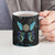 Personalized Elegant Wings and Dartboard Design Ceramic Mug with Swirling Floral Patterns - Wonder Print Shop