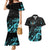 Personalized Elegant Wings and Dartboard Design Couples Matching Mermaid Dress and Hawaiian Shirt with Swirling Floral Patterns - Wonder Print Shop