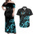 Personalized Elegant Wings and Dartboard Design Couples Matching Off Shoulder Maxi Dress and Hawaiian Shirt with Swirling Floral Patterns - Wonder Print Shop