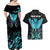 Personalized Elegant Wings and Dartboard Design Couples Matching Off Shoulder Maxi Dress and Hawaiian Shirt with Swirling Floral Patterns - Wonder Print Shop