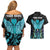 Personalized Elegant Wings and Dartboard Design Couples Matching Off Shoulder Short Dress and Hawaiian Shirt with Swirling Floral Patterns - Wonder Print Shop