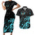 Personalized Elegant Wings and Dartboard Design Couples Matching Short Sleeve Bodycon Dress and Hawaiian Shirt with Swirling Floral Patterns - Wonder Print Shop