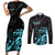 Personalized Elegant Wings and Dartboard Design Couples Matching Short Sleeve Bodycon Dress and Long Sleeve Button Shirt with Swirling Floral Patterns - Wonder Print Shop