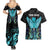 Personalized Elegant Wings and Dartboard Design Couples Matching Summer Maxi Dress and Hawaiian Shirt with Swirling Floral Patterns - Wonder Print Shop