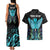 Personalized Elegant Wings and Dartboard Design Couples Matching Tank Maxi Dress and Hawaiian Shirt with Swirling Floral Patterns - Wonder Print Shop